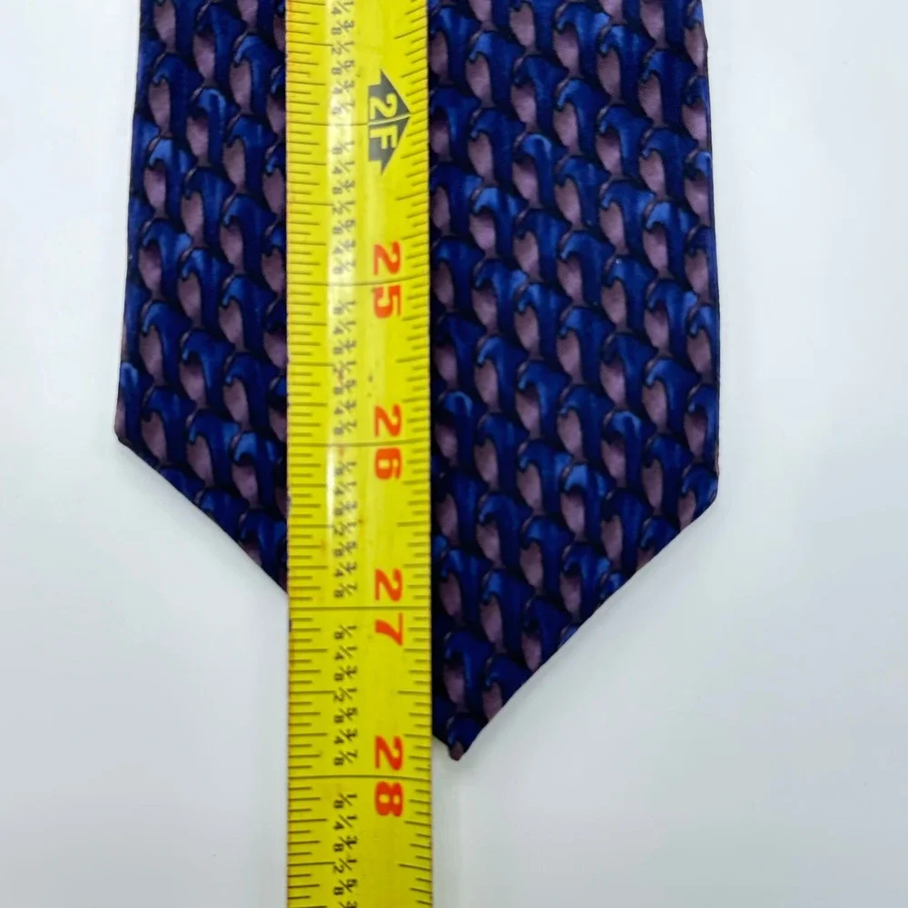 Michael Ciravolo Christopher Reeve Collection Silk Tie Blue Purple Geometric USA